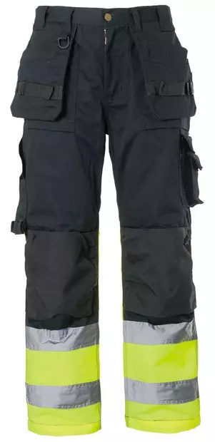 Protect Pro3 kelta-mustat huomio-riipputaskuhousut 46 - Työkäsineet - 6419746114171 - 1
