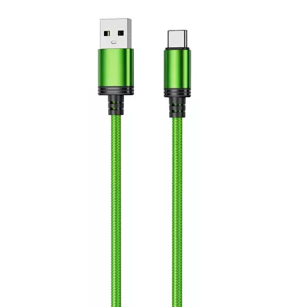 Punottu kaapeli USB-A -USB-C 30w 2m lime - Puhelintarvikkeet ja laturit - 6430076525161 - 1