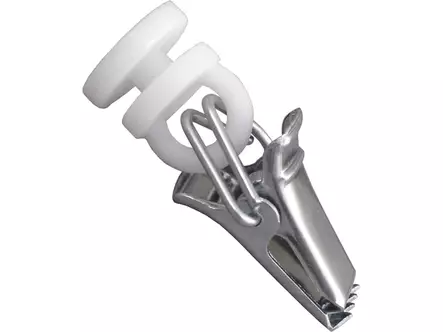 U-verhokiskon pyöröliuku nipistimellä teräs / sinkitty 20kpl - Verhotangot ja verhotarvikkeet - 6414675122891 - 1