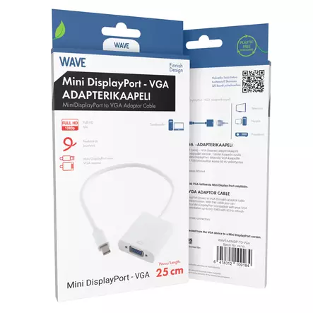Wave adapterikaapeli MINIDP-to-VGA - Näyttökaapelit - 6418312109191 - 1