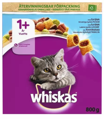 Whiskas 1+ Tonnikalaa 800g - Kissan kuivaruoat - 5900951294051 - 1