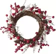 Kranssi punaisilla marjoilla 30cm - Joulukoristeet - 8721037638241 - 1