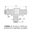Letkuliitin T 10,5mm alumiini - Letkutuotteet - 6438206785041 - 2