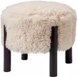 Puinen jakkara turkisistuimella 35cm - Pienkalusteet - 8721461073021 - 1