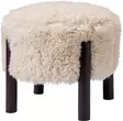 Puinen jakkara turkisistuimella 35cm - Pienkalusteet - 8721461073021 - 1
