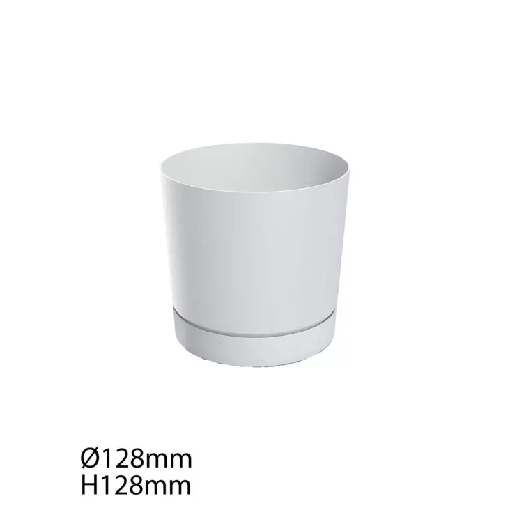 Kukkaruukku Tubo P valkoinen 12,8cm - Muoviruukut - 5905197466781 - 1
