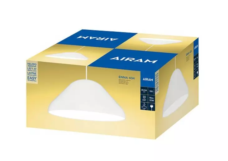 Airam enna 434 riippuvalaisin E27 valk. - Kattovalaisimet - 6435200309921 - 1