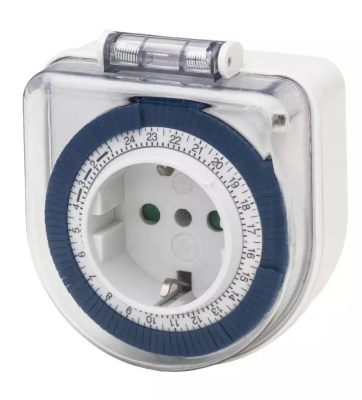 Ajastin 24h pitkä pistotulppa IP44 - Ajastimet ja ajastinpistorasiat - 6435200256911 - 1