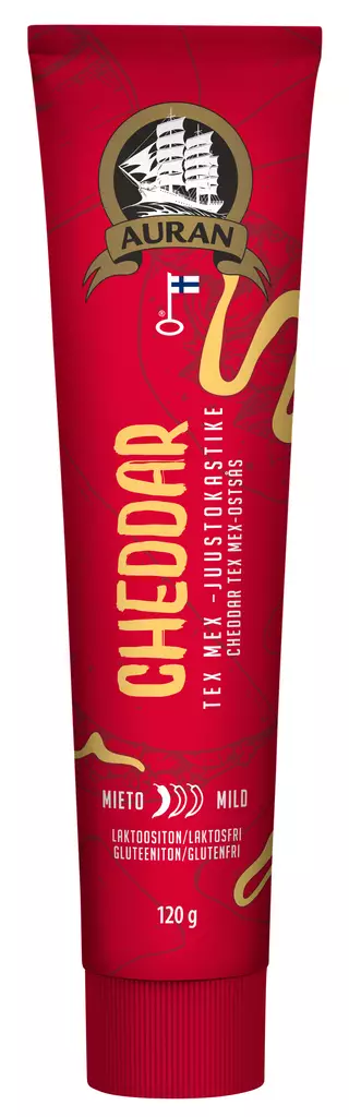 Auran cheddar tex mex-juustokastike 120g - Kissan hiekat - 6409538435461 - 1