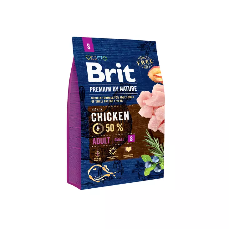 Brit Premium by Nature Adult S pienille aikuisille koirille 3kg - Koiran kuivaruoat - 8595602526291 - 1