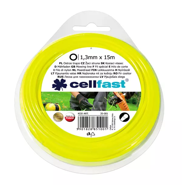 Cellfast trimmerinsiima 1.3mm 15m pyöreä - Muut puutarhakoneet ja tarvikkeet - 5901828851001 - 1
