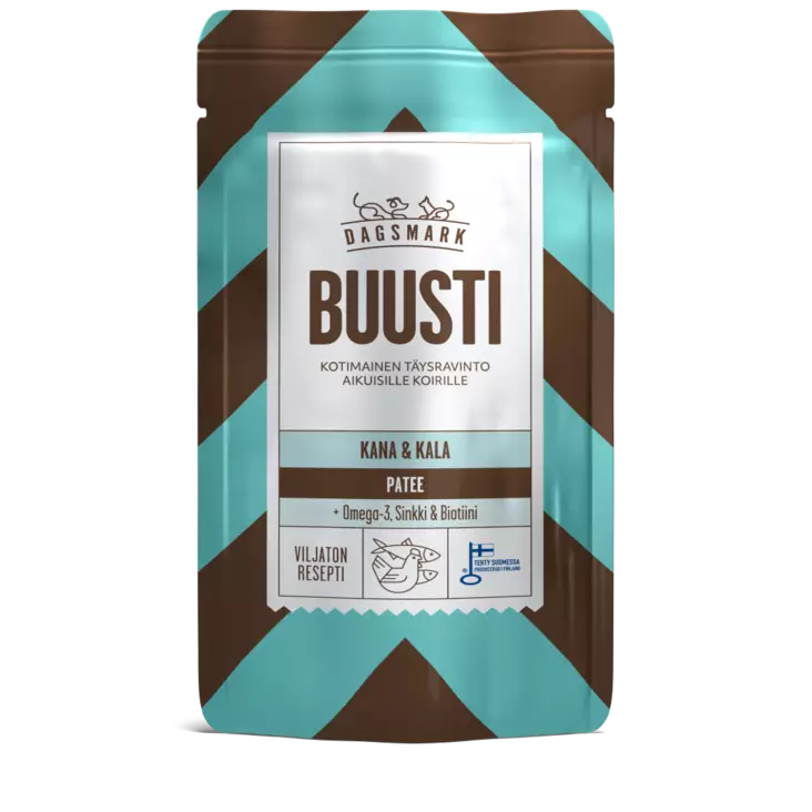 DM Buusti kana-kala patee 90g - Koiran märkäruoat - 6430066385751 - 1