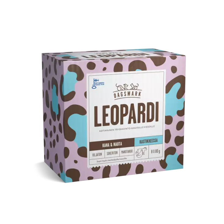 DM Leopardi kana-nauta 8X80g - Kissan märkäruoat - 6430066383481 - 1