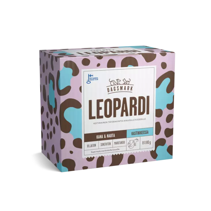 DM Leopardi kana-nauta 8X80g - Kissan märkäruoat - 6430066383481 - 1