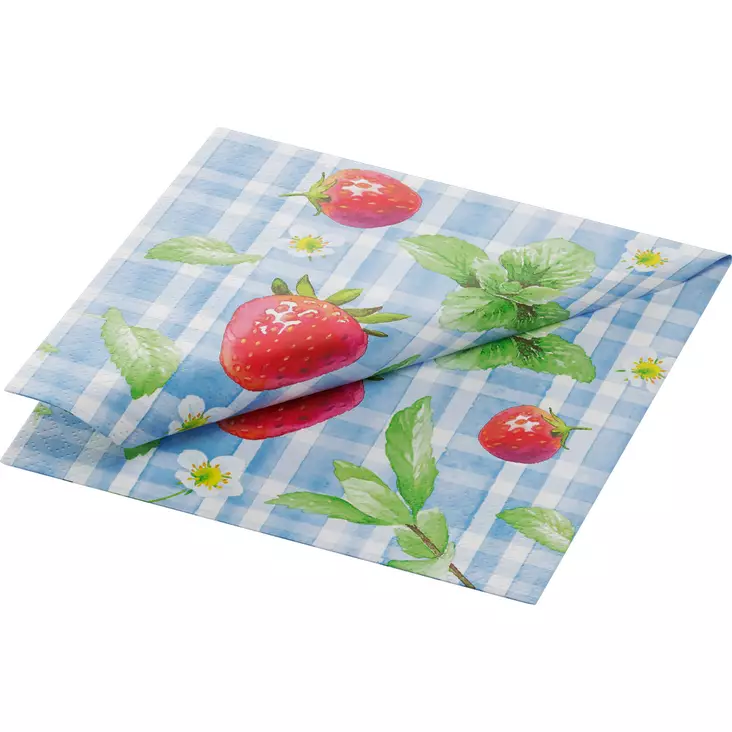 Duni Lautasliina 24cm strawberry picnic - Kahviliinat - 7321012091231 - 1