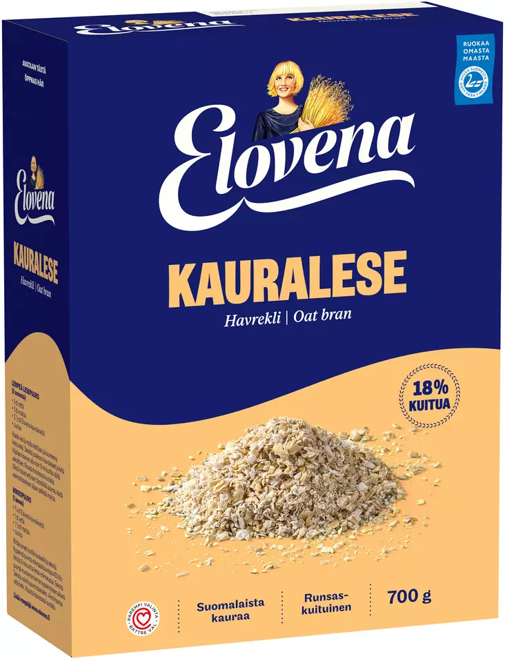 Elovena kauralese 18% kuitua 700g - Murot, myslit ja hiutaleet - 6411200003991 - 1