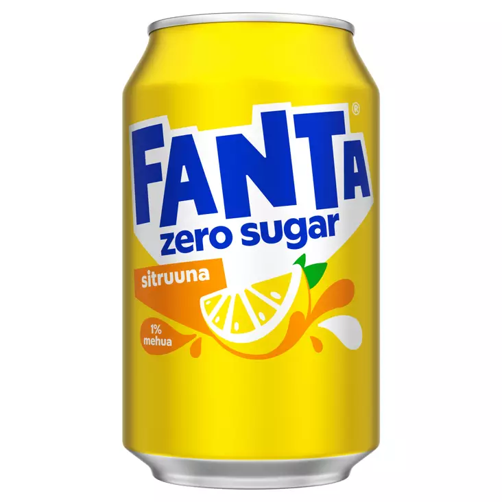 Fanta sitruuna sokeriton 0,33l - Virvoitusjuomat ja mixerit - 6415600577601 - 1