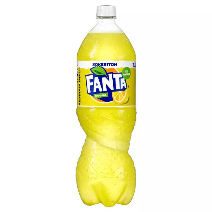 Fanta Sitruuna Zero virvoitusjuoma 1,5l - Virvoitusjuomat ja mixerit - 6415600560801 - 1
