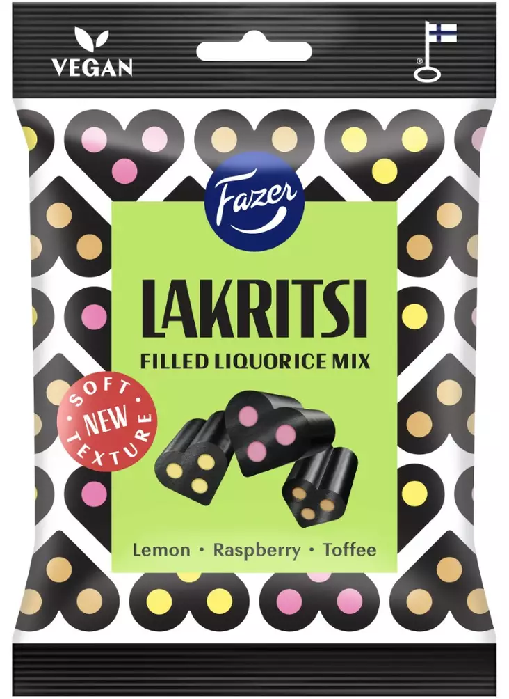 Fazer Lakritsi filled liquorice mix 140g - Karkit - 6416453061941 - 1