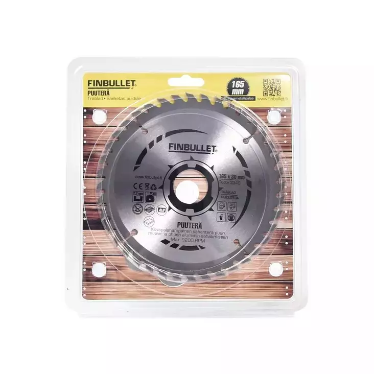 Finbullet Pyörösahanterä 165 mm 40 hampainen - Sirkkelinterät - 6438152033401 - 1