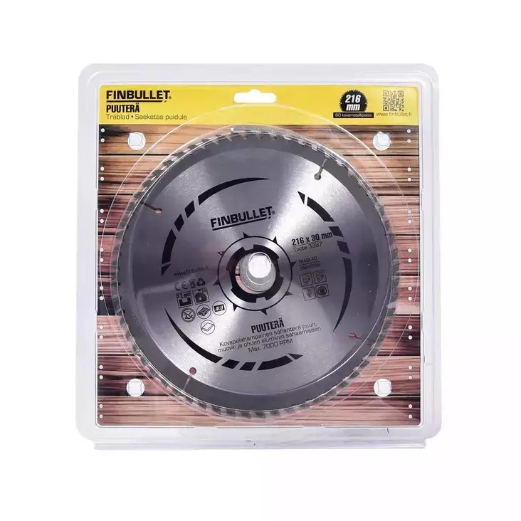 Finbullet Pyörösahanterä 216 mm 60T - Sirkkelinterät - 6438152033371 - 1