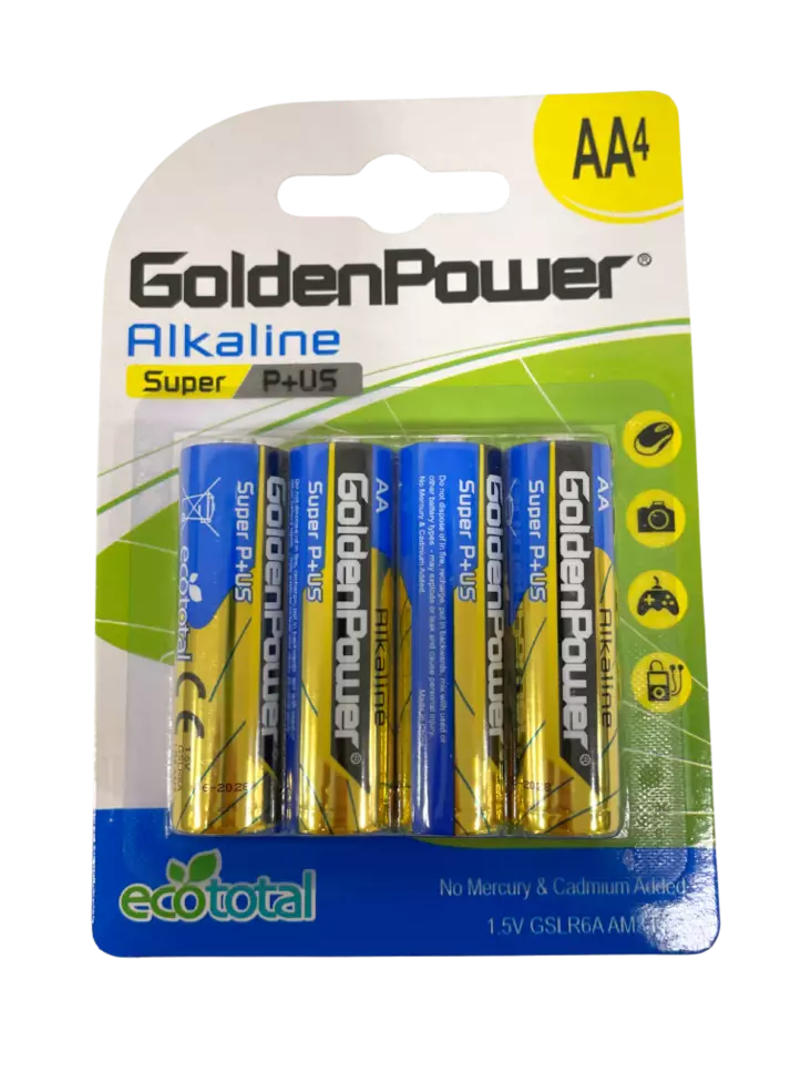 Golden power alkalineparisto AA LR6 4kpl - Sormiparistot - 4895026731351 - 1