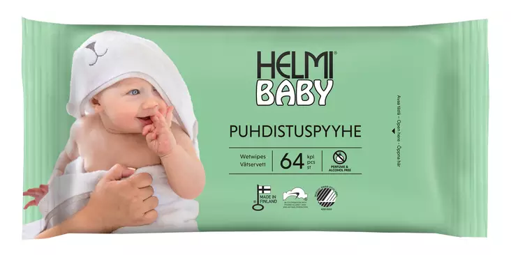 HELMI PUHDISTUSPYYHE 64KPL - Hiustenhoito ja hiuskoristeet - 6414100131801 - 1