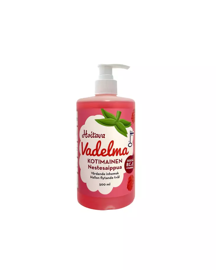 Hoitava Nestesaippua 500ml Vadelma - Nestesaippuat - 6417037109141 - 1