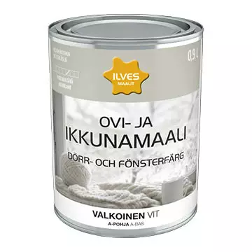 Ilves Ovi- ja Ikkunamaali Valkoinen 0,9L - Ovi- ja ikkunamaalit - 6430026958841 - 1