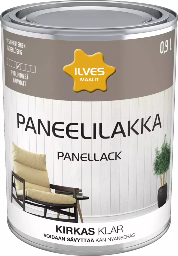 Ilves Paneelilakka Kirkas Puolihimmeä 0,9L - Lakat - 6430026950661 - 1