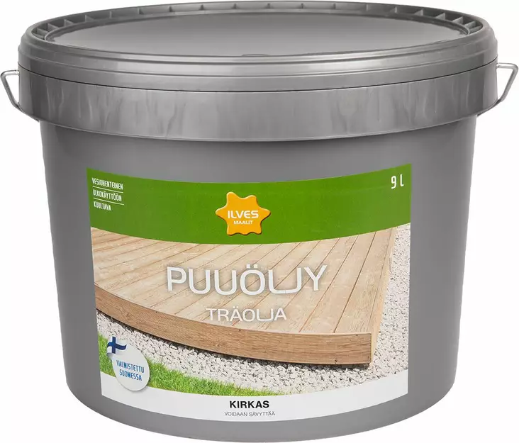 Ilves Puuöljy Kirkas Vesiohenteinen 9L - Puuöljyt - 6430026958971 - 1