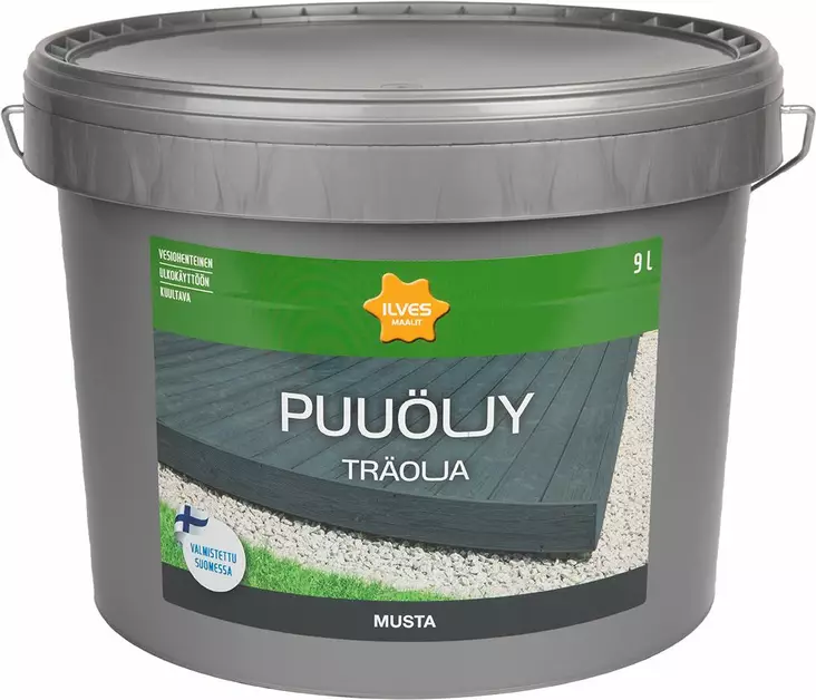 Ilves Puuöljy Musta Vesiohenteinen 9L - Puuöljyt - 6430026952351 - 1