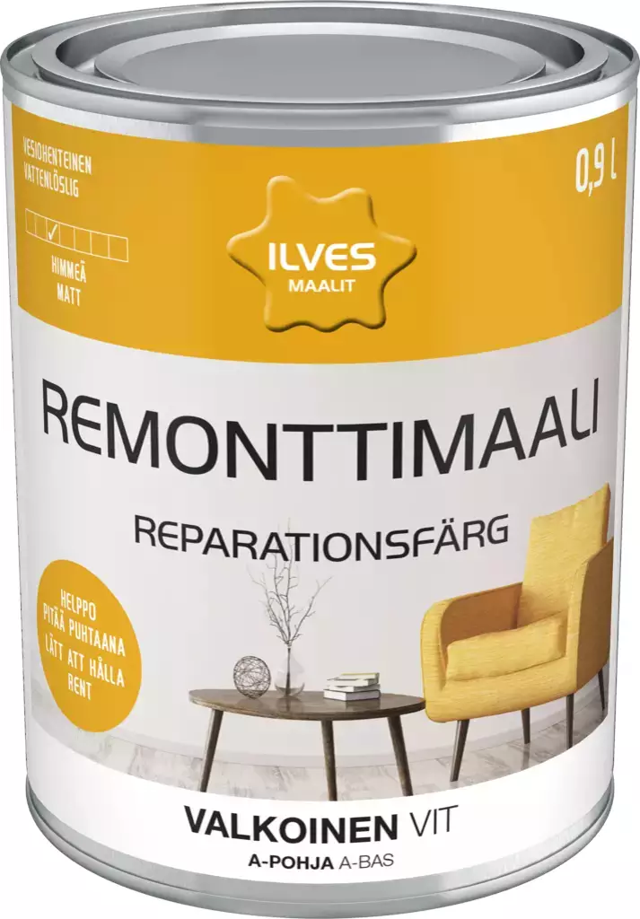 Ilves Remonttimaali Valkoinen 0,9L - Remonttimaalit - 6430026951101 - 1