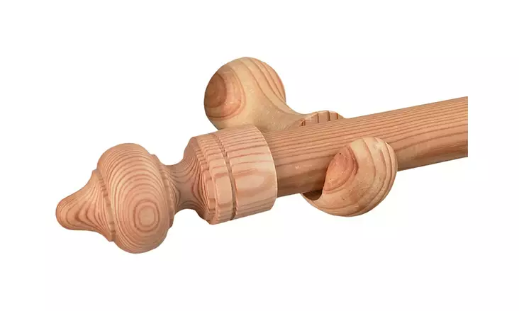 Isoäidintanko 28ø/140cm puu - Verhotangot ja verhotarvikkeet - 6417012141401 - 1