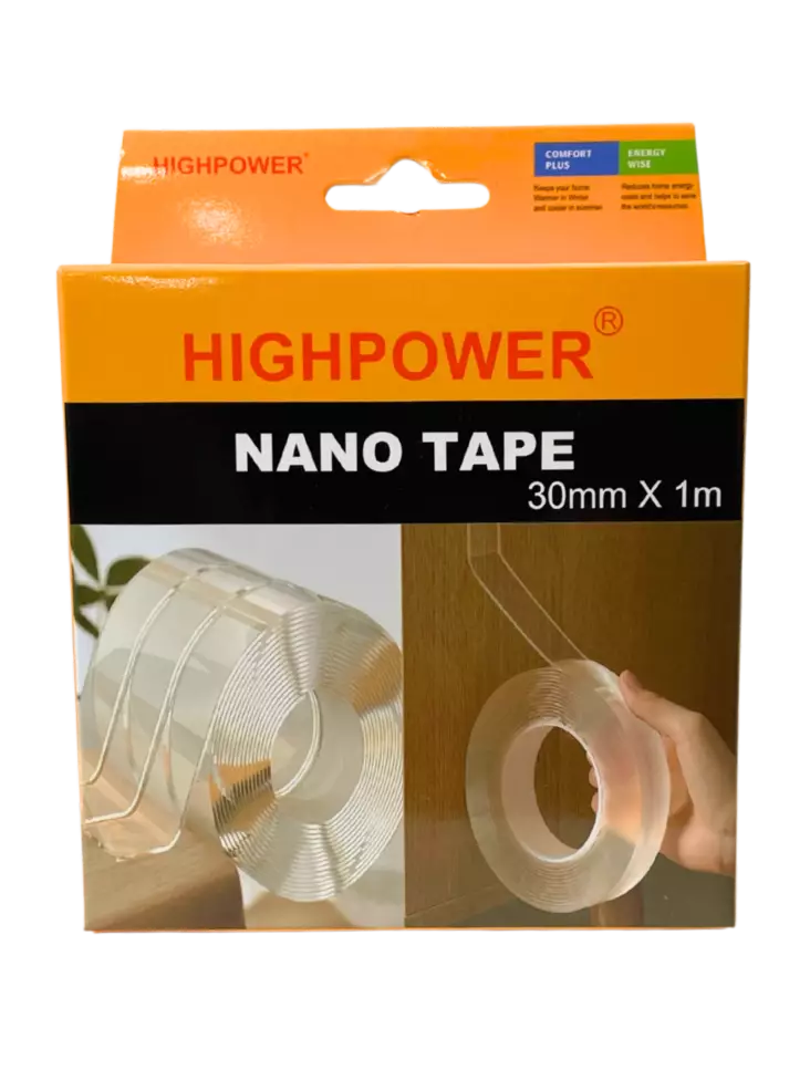 Kaksipuolinen nanoteippi 30mm x 1m - Rakennusliimat - 6438159892681 - 1
