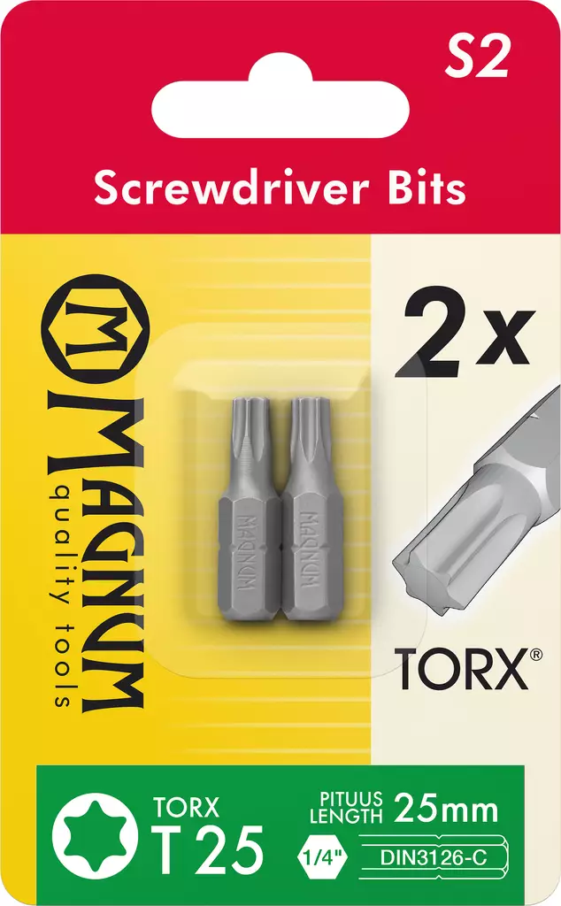 Kärki 2kpl T25 25mm - Ruuvauskärjet - 6418868175251 - 1