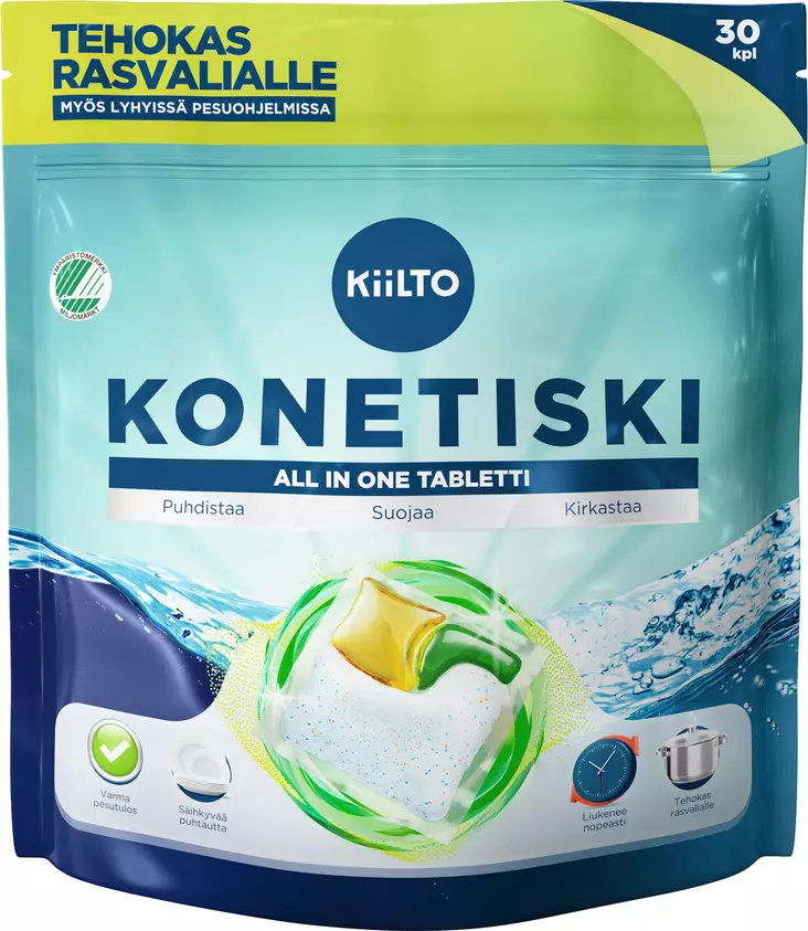 Kiilto all in one konetiskitabletti 30kpl - Astianpesuaineet - 6417964580891 - 1