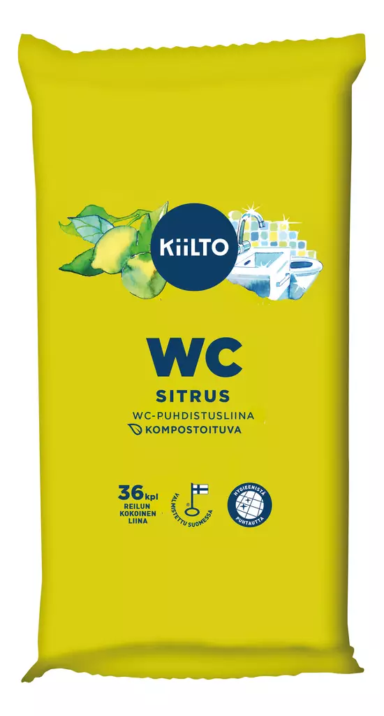 Kiilto WC-puhdistusliina Sitrus 36kpl - Yleispuhdistusaineet - 6417964577051 - 1