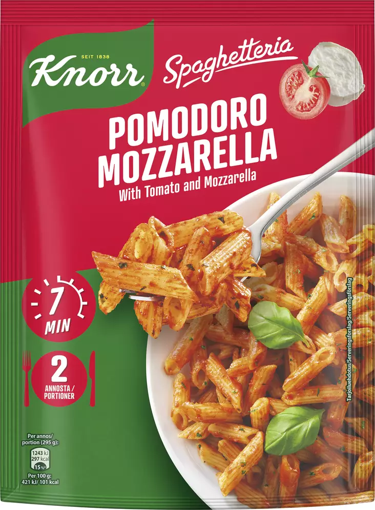 Knorr Spaghetteria 163g mozzarella - Kuivaruoka-aineet, keitot ja kastikkeet - 8720182407351 - 1