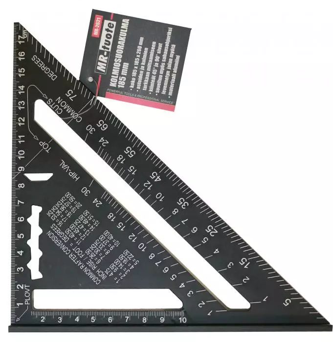 Kolmiosuorakulma 185mm - Suorakulmat ja viivaimet - 6430074694371 - 1