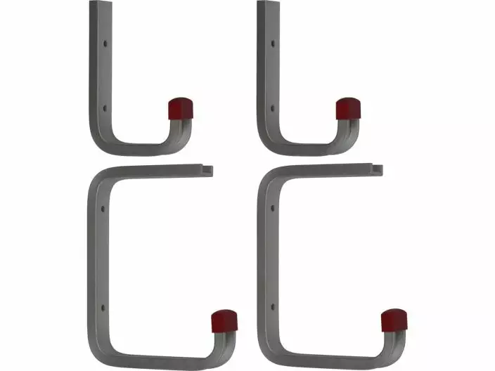 Koukkusetti alumiini 4kpl - Koukut ja naulakot - 6414676007401 - 1