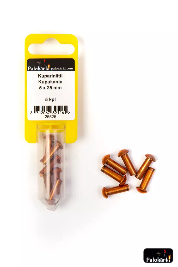 Kupariniitti kupukanta 5x25mm 5kpl - Niitit ja hakaset - 8712067821161 - 1