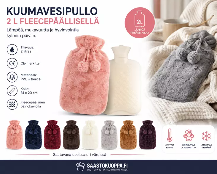 Kuumavesipullo 2 L - Intiimihygienia ja intiimituotteet - 6438159896481 - 1