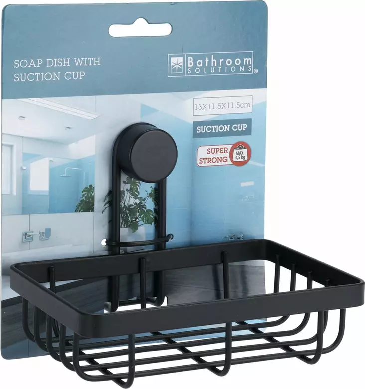 Kylpyhuoneen saippuateline musta - Saunan ja kylpyhuoneen hyllyköt - 8721037111751 - 1