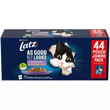 Latz Agail Mixed laj. hyytelössä 44x85g - Kissan märkäruoat - 8445290598851 - 1