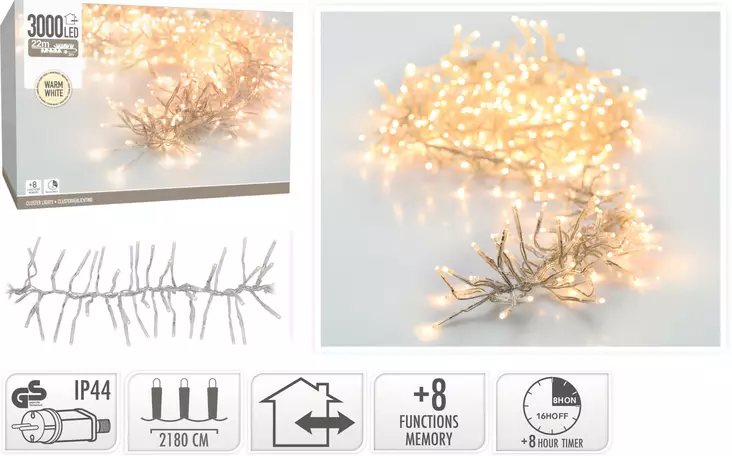 Led-valosarja 3000led lämminvalkoinen - Jouluvalot - 8720573813921 - 1