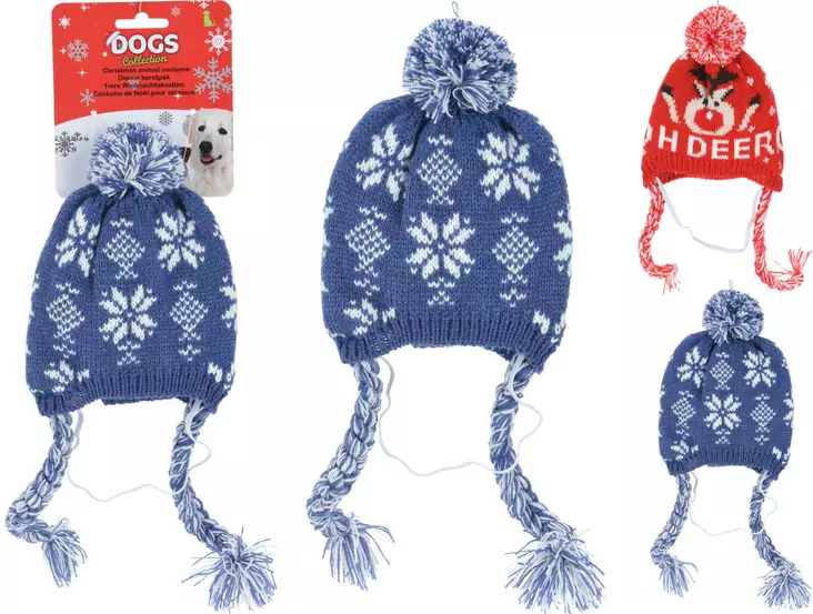 Lemmikin jouluhattu sininen / punainen - Lemmikkien jouluasut ja -lelut - 8720573447881 - 1