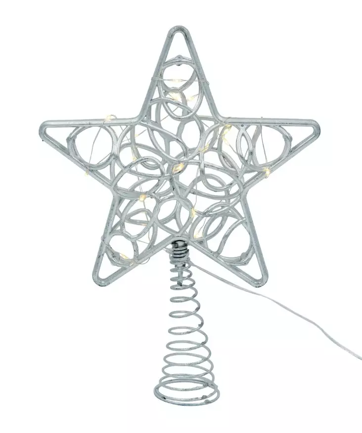 Lucia d20cm led-tähti hopea b/o - Jouluvalot - 6435200306821 - 1