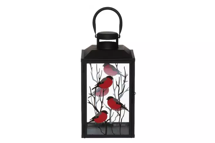 Lyhty punatulkku 33cm 4living - Ulko- ja sisälyhdyt - 6410416191331 - 5