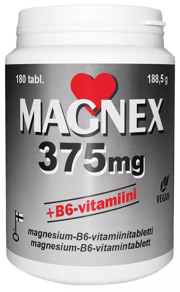 Magnex 375 mg + B6 180kpl 188,5g - Vitamiinit ja mineraalit - 6410530032121 - 1